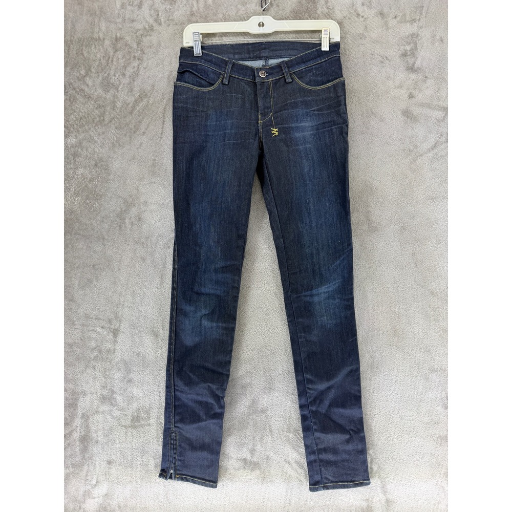 Ksubi Jeans Womens 27 Super Skinny Zip After Dark Dark Blue Ankle Zip EUC